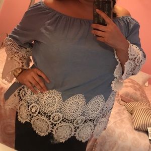 Plus size off the shoulder top